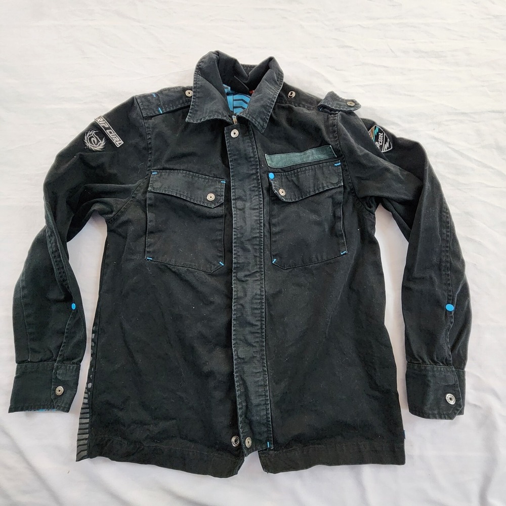 Rip Curl The Search Black Cotton Collared Jacket Men's S